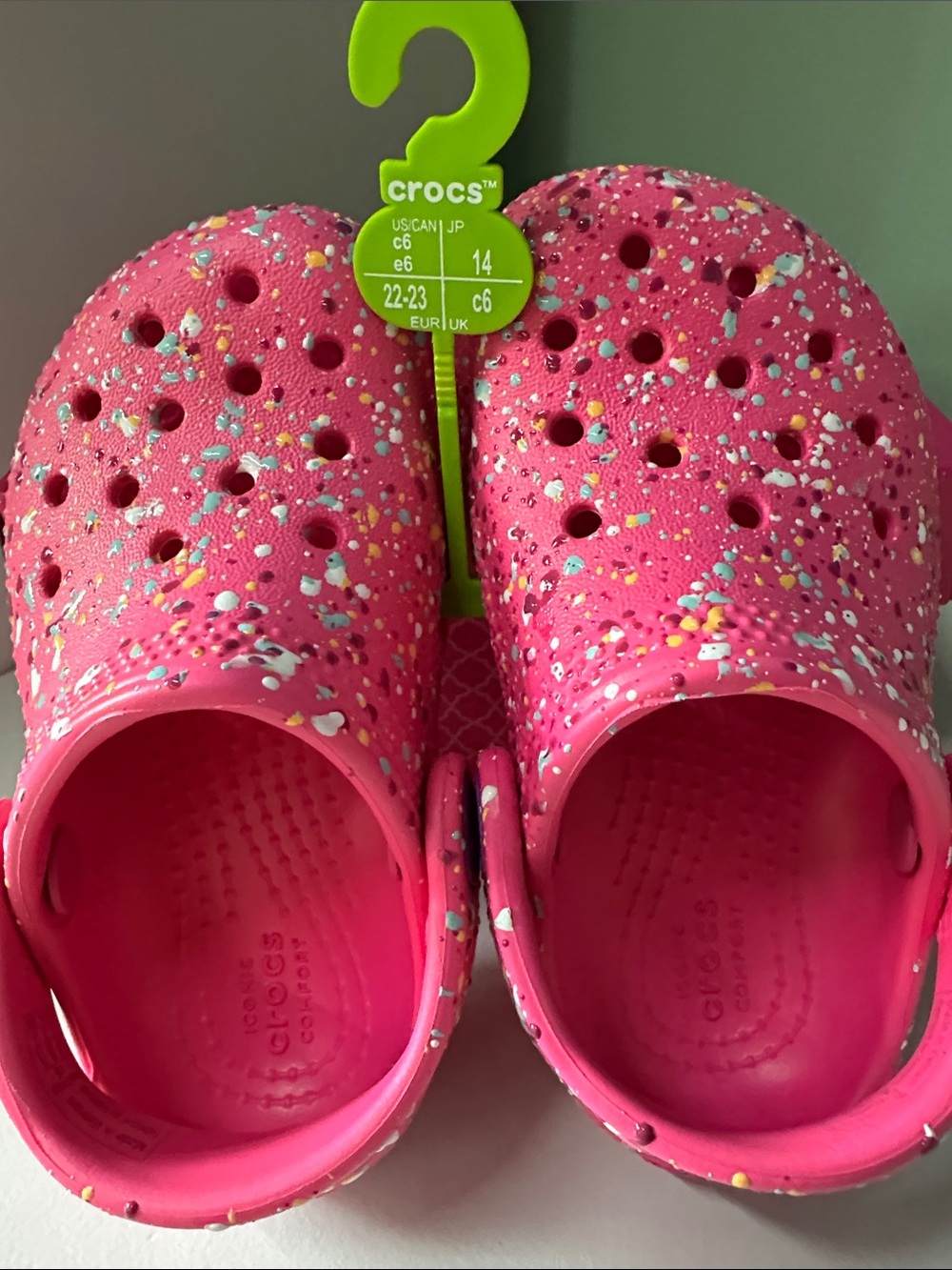 CROCS Kids Hot Pink Confetti Clogs
